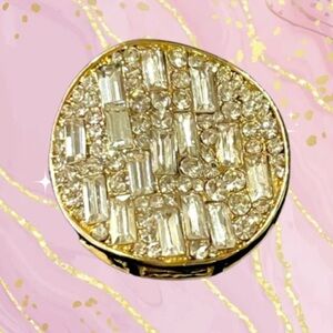 Medium Vintage Stone Elegant Gold & Silver Women's Necklace Pendant